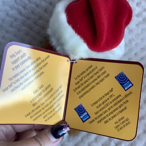 SEARS Plush Gingerbread in Santa Hat Ginger Bell 2004 Charity Stuffed Toy - Picture 5 of 9